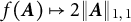f left parenthesis bold italic upper A right parenthesis right arrow from bar 2 StartMetric bold italic upper A EndMetric Subscript 1 comma 1