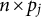 n times p Subscript j