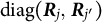 diag left parenthesis bold italic upper R Subscript j Baseline comma bold italic upper R Subscript j Sub Superscript prime Subscript Baseline right parenthesis