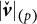 StartAbsoluteValue ModifyingAbove bold italic v With ˇ EndAbsoluteValue Subscript left parenthesis p right parenthesis