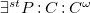 there exists Superscript s t Baseline upper P colon upper C colon upper C Superscript omega