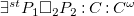 there exists Superscript s t Baseline upper P 1 white medium square 2 upper P 2 colon upper C colon upper C Superscript omega