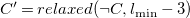 upper C prime equals r e l a x e d left parenthesis normal not sign upper C comma l Subscript min Baseline minus 3 right parenthesis