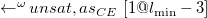 left arrow Superscript omega Baseline u n s a t comma a s Subscript upper C upper E Baseline left bracket 1 at l Subscript min Baseline minus 3 right bracket