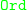 Ord in green colour text