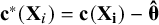 bold c Superscript bold asterisk Baseline left parenthesis bold upper X Subscript i Baseline right parenthesis equals bold c bold left parenthesis bold upper X Subscript bold i Baseline bold right parenthesis minus ModifyingAbove bold italic theta With bold caret
