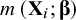 m left parenthesis bold upper X Subscript i Baseline semicolon bold italic beta right parenthesis
