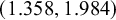 left parenthesis 1.358 comma 1.984 right parenthesis