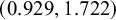 left parenthesis 0.929 comma 1.722 right parenthesis