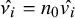 ModifyingAbove nu Subscript i Baseline With caret equals n 0 ModifyingAbove v Subscript i Baseline With caret