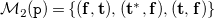 script upper M 2 left parenthesis monospace p right parenthesis equals StartSet left parenthesis bold f comma bold t right parenthesis comma left parenthesis bold t Superscript bold asterisk Baseline comma bold f right parenthesis comma left parenthesis bold t comma bold f right parenthesis EndSet