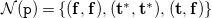 script upper N left parenthesis monospace p right parenthesis equals StartSet left parenthesis bold f comma bold f right parenthesis comma left parenthesis bold t Superscript bold asterisk Baseline comma bold t Superscript bold asterisk Baseline right parenthesis comma left parenthesis bold t comma bold f right parenthesis EndSet