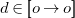 d element of left bracket left bracket o right arrow o right bracket right bracket