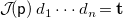 script upper J left parenthesis sans serif p right parenthesis d 1 midline horizontal ellipsis d Subscript n Baseline equals bold t