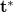 bold t Superscript bold asterisk