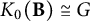 upper K 0 left parenthesis bold upper B right parenthesis approximately equals upper G