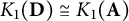 upper K 1 left parenthesis bold upper D right parenthesis approximately equals upper K 1 left parenthesis bold upper A right parenthesis