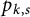 p Subscript k comma s