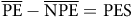 ModifyingAbove normal upper P normal upper E With bar minus ModifyingAbove normal upper N normal upper P normal upper E With bar equals normal upper P normal upper E normal upper S