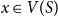 x element of upper V left parenthesis upper S right parenthesis