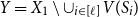 upper Y equals upper X 1 minus union Subscript i element of left bracket script l right bracket Baseline upper V left parenthesis upper S Subscript i Baseline right parenthesis