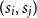 left parenthesis s Subscript i Baseline comma s Subscript j Baseline right parenthesis