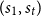 left parenthesis s 1 comma s Subscript t Baseline right parenthesis