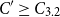 upper C prime greater than or equals upper C 3.2