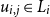 u Subscript i comma j Baseline element of upper L Subscript i