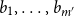 b 1 comma ellipsis comma b Subscript m prime Baseline