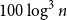 100 log cubed n