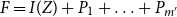 upper F equals upper I left parenthesis upper Z right parenthesis plus upper P 1 plus ellipsis plus upper P Subscript m prime