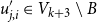 u prime Subscript j comma i Baseline element of upper V Subscript k plus 3 minus upper B