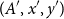 left parenthesis upper A prime comma x prime comma y Superscript prime Baseline right parenthesis