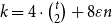 k equals 4 dot StartBinomialOrMatrix t Choose 2 EndBinomialOrMatrix plus 8 epsilon n
