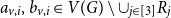 a Subscript v comma i Baseline comma b Subscript v comma i Baseline element of upper V left parenthesis upper G right parenthesis minus union Subscript j element of left bracket 3 right bracket Baseline upper R Subscript j Baseline