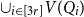 union Subscript i element of left bracket 3 r right bracket Baseline upper V left parenthesis upper Q Subscript i Baseline right parenthesis