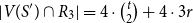 StartAbsoluteValue upper V left parenthesis upper S Superscript prime Baseline right parenthesis intersection upper R 3 EndAbsoluteValue equals 4 dot StartBinomialOrMatrix t Choose 2 EndBinomialOrMatrix plus 4 dot 3 r