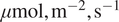 mu mol comma m minus 2 comma s minus 1