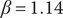 beta equals 1.14