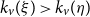 k Subscript v Baseline left parenthesis xi right parenthesis greater than k Subscript v Baseline left parenthesis eta right parenthesis
