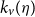 k Subscript v Baseline left parenthesis eta right parenthesis