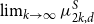 limit Underscript k right arrow normal infinity Endscripts mu Subscript 2 k comma d Superscript upper S