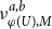 nu Subscript phi left parenthesis upper U right parenthesis comma upper M Superscript a comma b