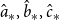 ModifyingAbove a With caret Subscript asterisk Baseline comma ModifyingAbove b With caret Subscript asterisk Baseline comma ModifyingAbove c With caret Subscript asterisk Baseline