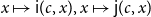 x right arrow from bar sans serif i left parenthesis c comma x right parenthesis comma x right arrow from bar sans serif j left parenthesis c comma x right parenthesis