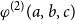 phi Superscript left parenthesis 2 right parenthesis Baseline left parenthesis a comma b comma c right parenthesis