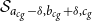 script upper S Subscript a Sub Subscript c Sub Sub Subscript g Sub Subscript Subscript minus delta comma b Sub Subscript c Sub Sub Subscript g Sub Subscript Subscript plus delta comma c Sub Subscript g Subscript