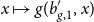 x right arrow from bar g left parenthesis b prime Subscript g comma 1 Baseline comma x right parenthesis