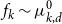 f Subscript k Baseline tilde mu Subscript k comma d Superscript 0